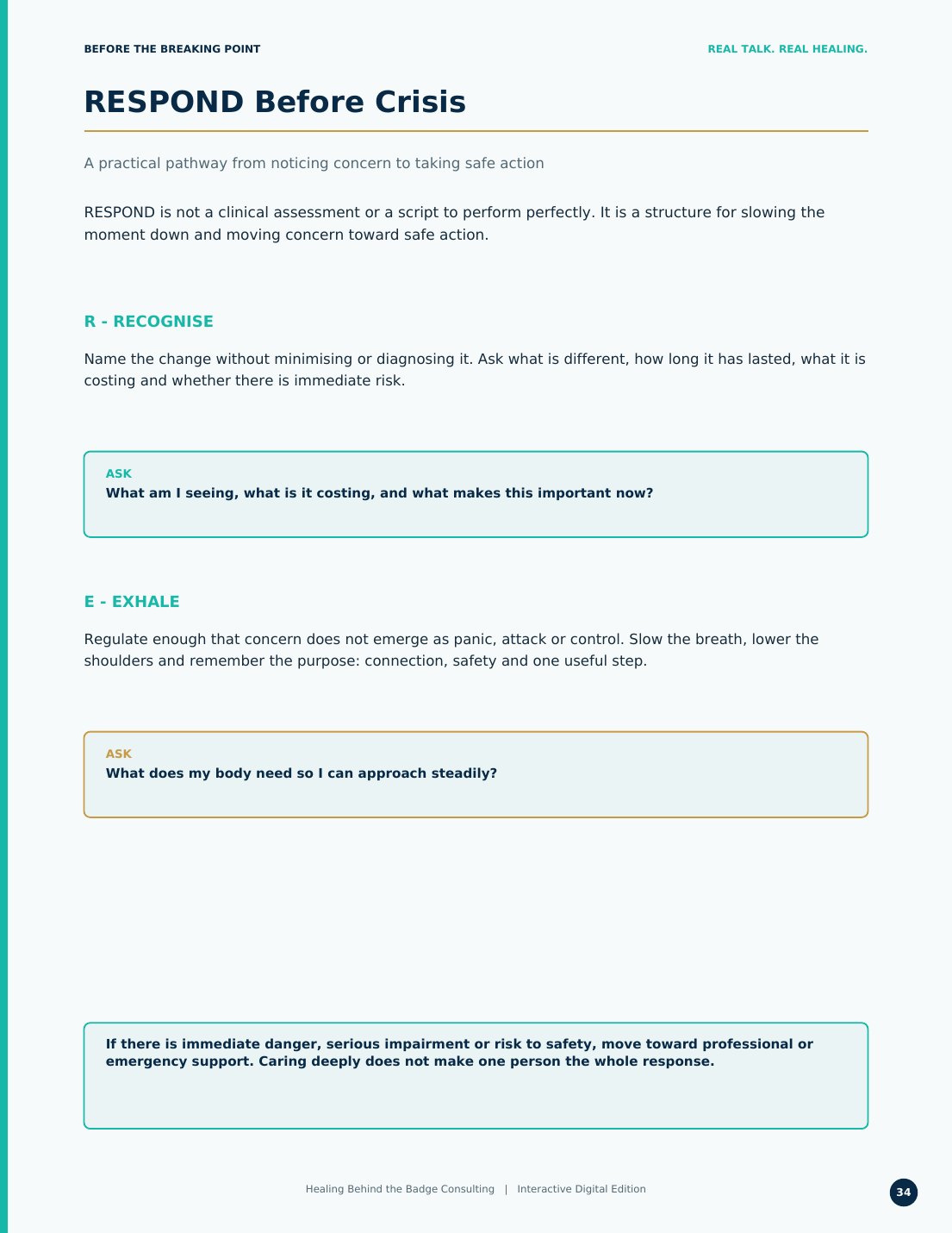RESPOND Before Crisis